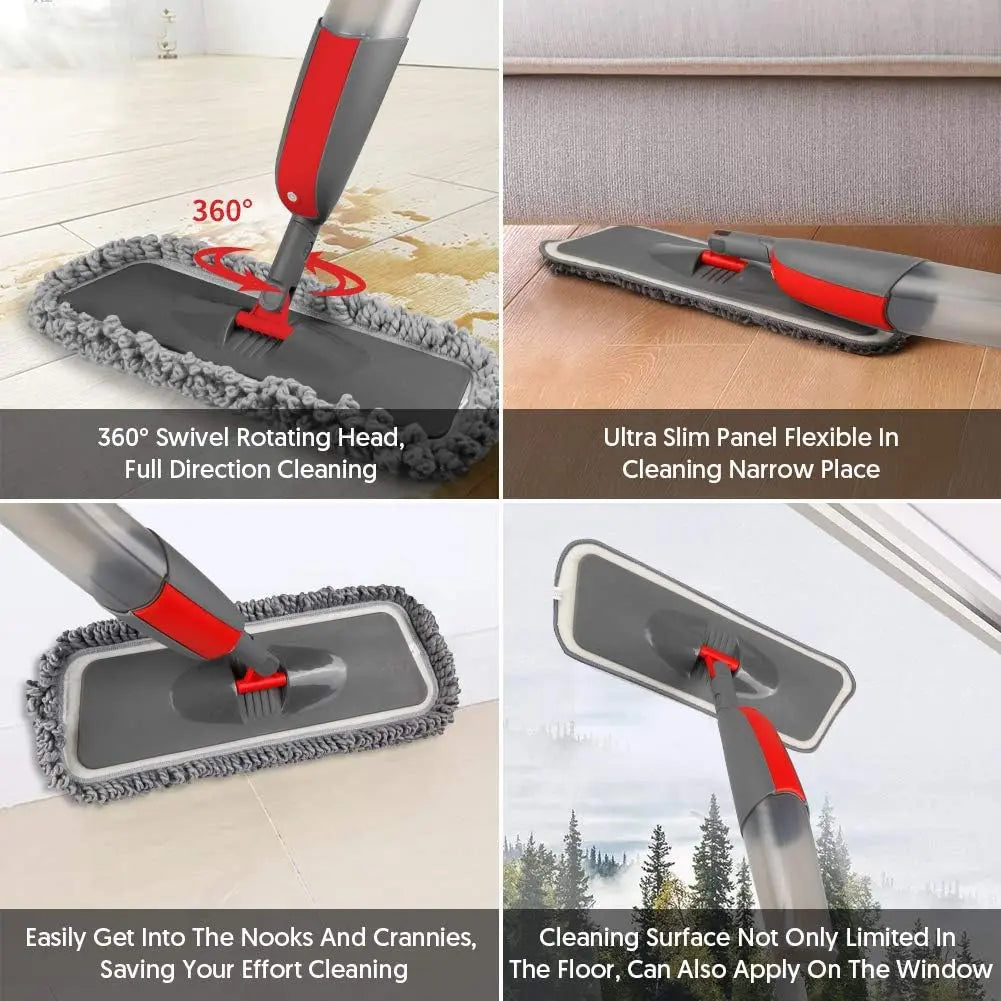 Spray Mops for Hardwood Floors Cleaning: MEXERRIS Falt Mop with 3 Microfiber Pads for Swiffer Powermop - Wet Dust Floor Mop with Sprayer for Wood Laminate Wood Tile Vinyl