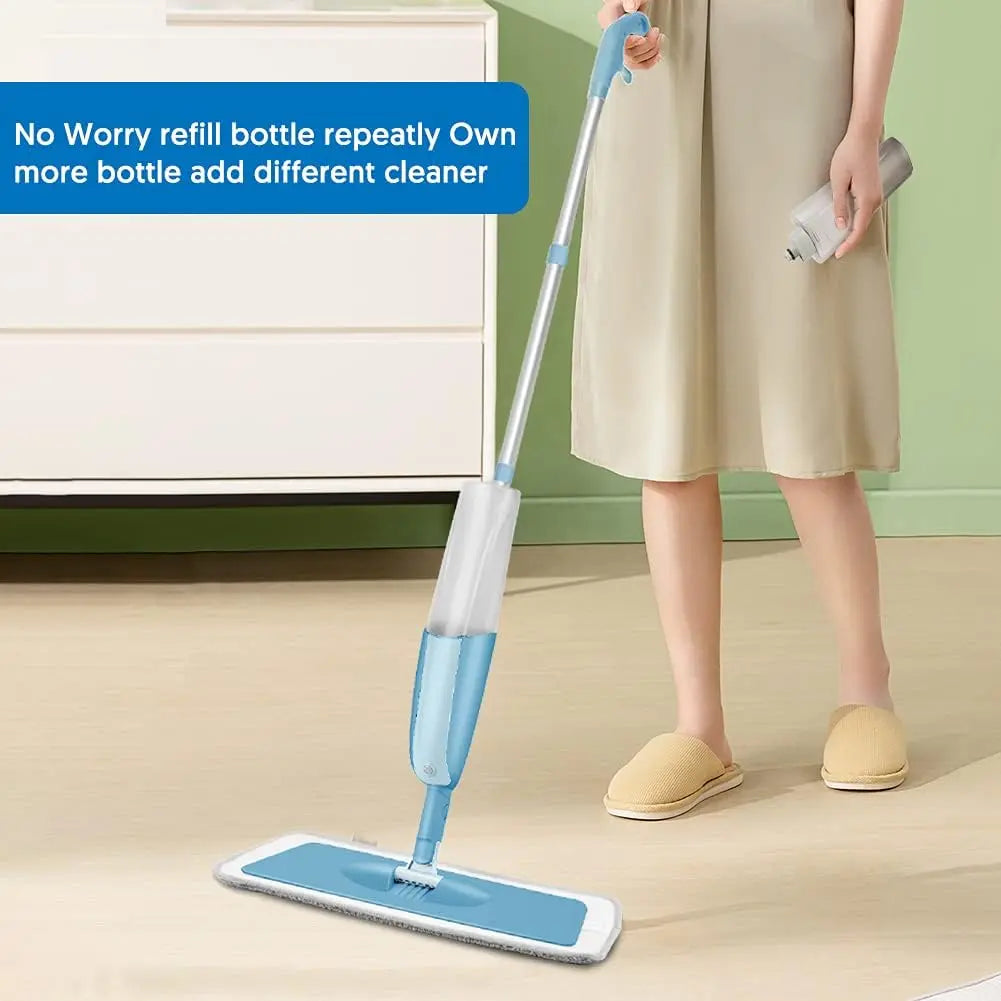 MEXERRIS Spray Wet Mops with 2 Refillable Bottles and 3X Washable Reusable Pads for Hardwood Floor Cleaning