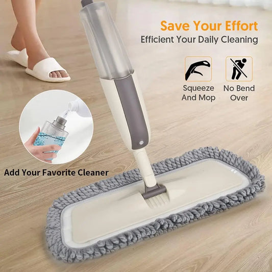MEXERRIS Spray Wet Mops with 2 Refillable Bottles and 3X Washable Reusable Pads for Hardwood Floor Cleaning