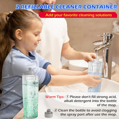 Spray Mops for Floor Cleaning: MEXERRIS Wet Jet Mops with 4 Washable Pads for Swiffer Powermop - Microfiber Flat Floor Mop with 2 Refillable Bottles for Hardwood Wood Laminate Ceramic Tiles