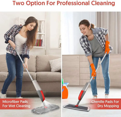 Spray Mops for Hardwood Floors Cleaning: MEXERRIS Falt Mop with 3 Microfiber Pads for Swiffer Powermop - Wet Dust Floor Mop with Sprayer for Wood Laminate Wood Tile Vinyl
