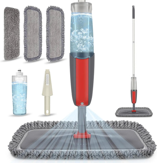 Spray Mops for Hardwood Floors Cleaning: MEXERRIS Falt Mop with 3 Microfiber Pads for Swiffer Powermop - Wet Dust Floor Mop with Sprayer for Wood Laminate Wood Tile Vinyl