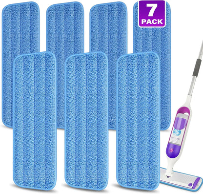 7 Count Reusable Mop Pads for Swiffer PowerMop -MEXERRIS Microfiber Wet Mops Refills PowerMop Pads Refills Machine Washable Hard Floor Mop Pads Replacement for 13''-15'' Spray Floor Mops