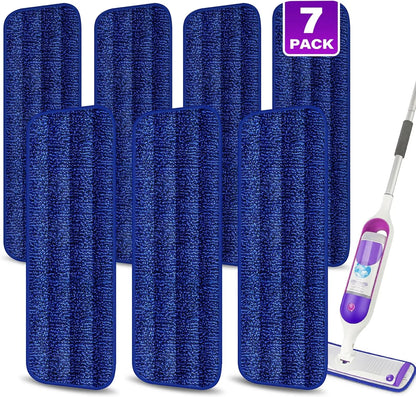 7 Count Reusable Microfiber Mop Pads for Swiffer PowerMop- MEXERRIS PowerMop Refills Hard Wood Floor Mop Pads Machine Washable, Wet Dry Dust Mop Pads Replacement for 13''-15'' Spray Wet Mops
