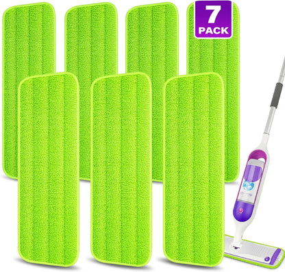 7 Count Reusable Microfiber Mop Pads for Swiffer PowerMop- MEXERRIS PowerMop Refills Hard Wood Floor Mop Pads Machine Washable, Wet Dry Dust Mop Pads Replacement for 13''-15'' Spray Wet Mops