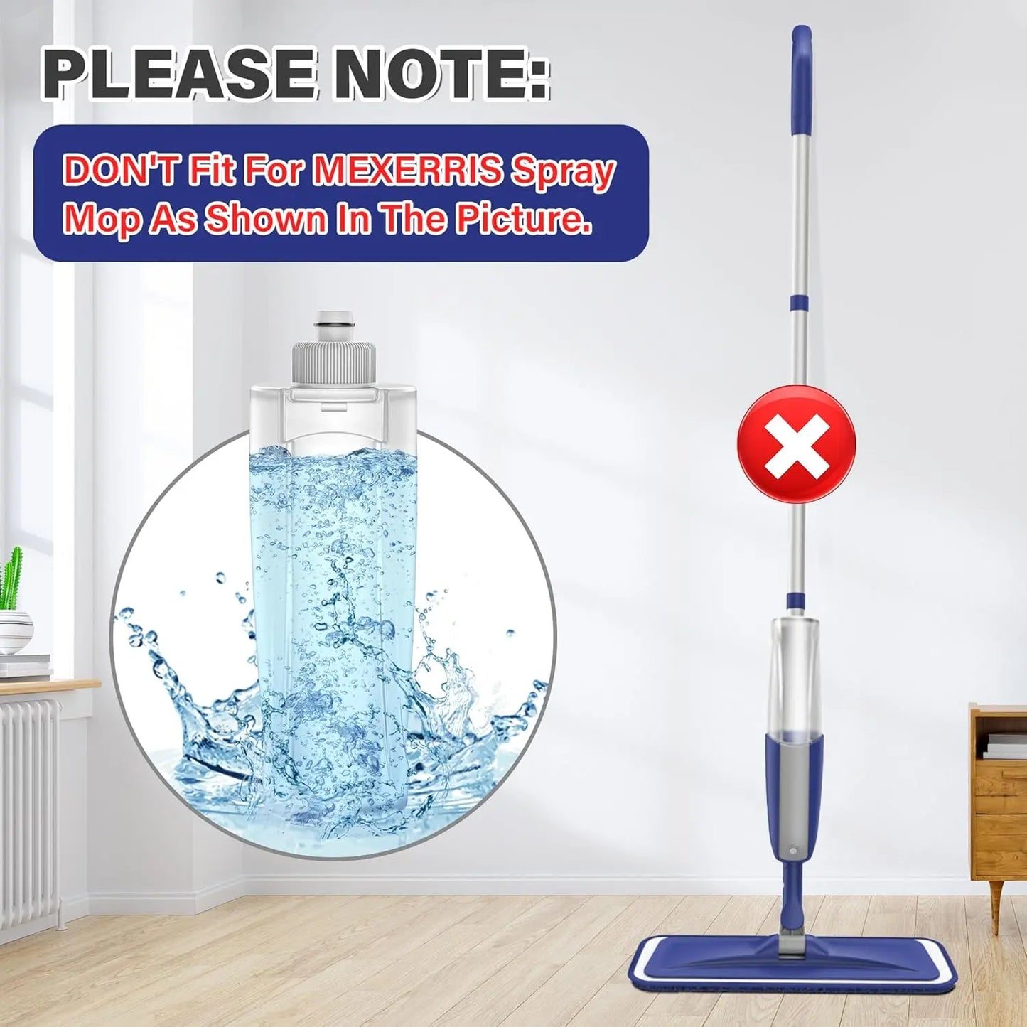 410ML Replacement Bottle for Spray Mop Suitable for MEXERRIS Brand ONLY- MEXERRIS Leak Free Microfiber Spray Wet Mops Refillable Bottle for Floor Cleaning