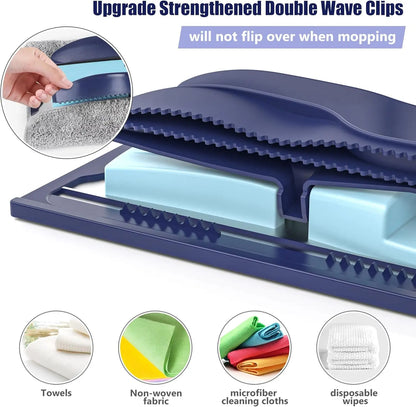 Microfiber Dust Mops for Hardwood Floor Cleaning: MEXERRIS Flat Floor Mop with 4 Washable Pads and 1 Scrubber - 59" Adjustable Stainless Steel Handle for Laminate Tile Laminate Wood Tile Vinyl