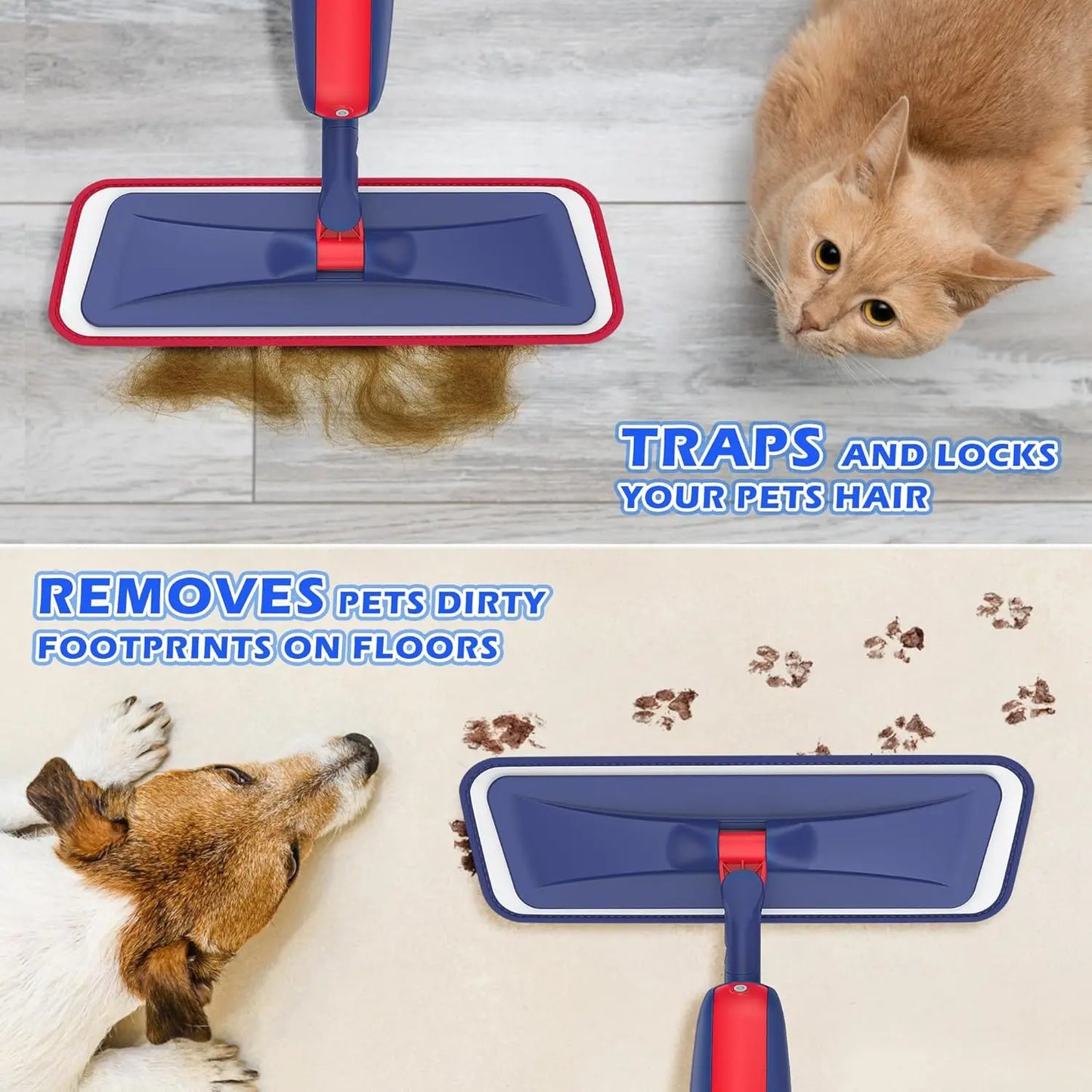Spray Mops for Floor Cleaning: MEXERRIS Wet Jet Mops with 4 Washable Pads for Swiffer Powermop - Microfiber Flat Floor Mop with 2 Refillable Bottles for Hardwood Wood Laminate Ceramic Tiles
