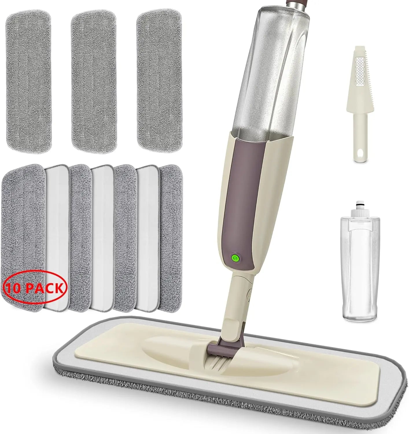 Microfiber Spray Mops with 10x Washable Reusable Pads fit for Swiffer PowerMop- MEXERRIS Wet Dry Mops Wood Floow Mop for Floor Cleaning